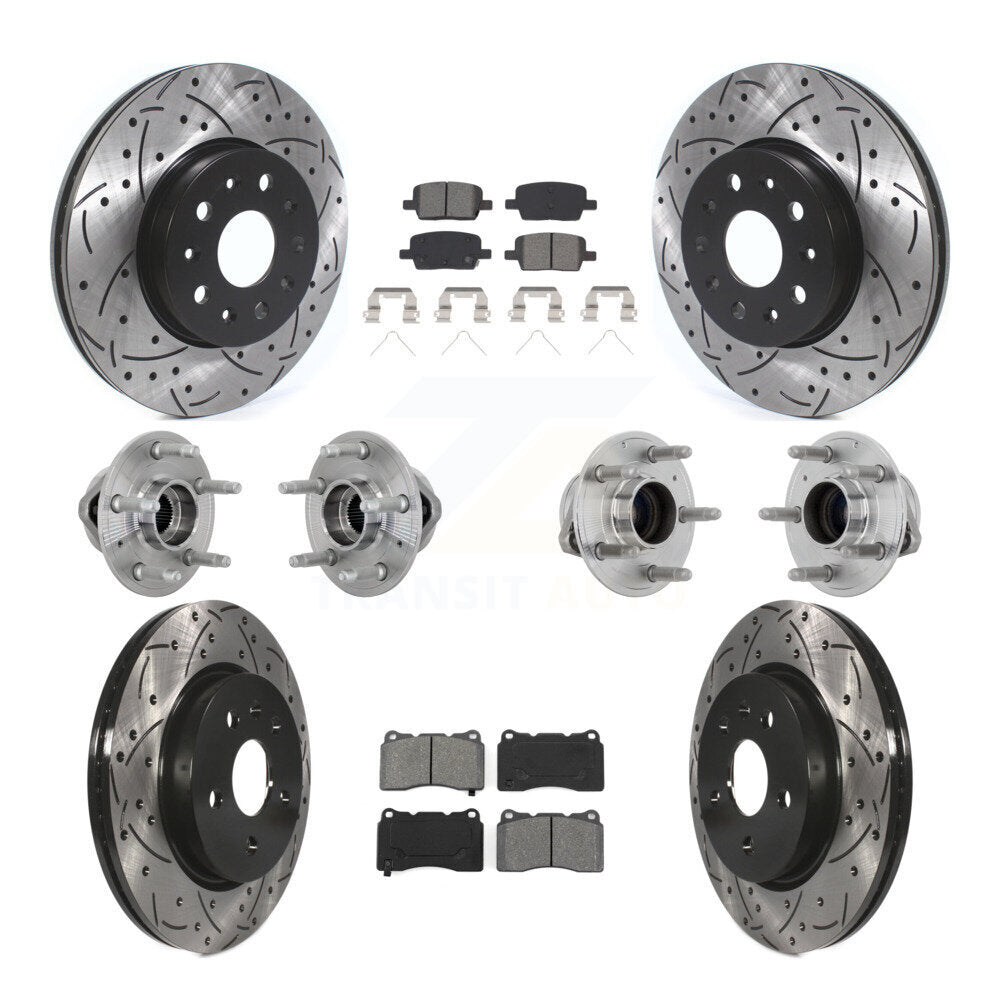 Front Rear Hub Bearing Coat Brake Rotor Pads Kit (10Pc) For Chevrolet Camaro Cadillac CT6 KBB-132806