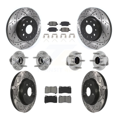 Front Rear Hub Bearing Coat Brake Rotor Pads Kit (10Pc) For Chevrolet Camaro Cadillac CT6 KBB-132806
