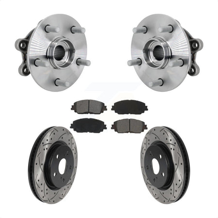 Front Hub Bearing Assembly Coated Drilled Slotted Brake Rotor And Pad Kit For Toyota RAV4 KBB-132833