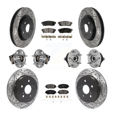 Front Rear Hub Bearing Coated Disc Brake Rotor And Ceramic Pad Kit (10Pc) For Toyota RAV4 KBB-132865