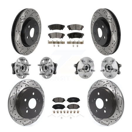 Front Rear Hub Bearing Coated Disc Brake Rotor And Ceramic Pad Kit (10Pc) For Toyota RAV4 KBB-132867