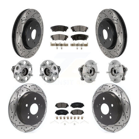 Front Rear Hub Bearing Coated Disc Brake Rotor And Ceramic Pad Kit (10Pc) For Toyota C-HR KBB-132870