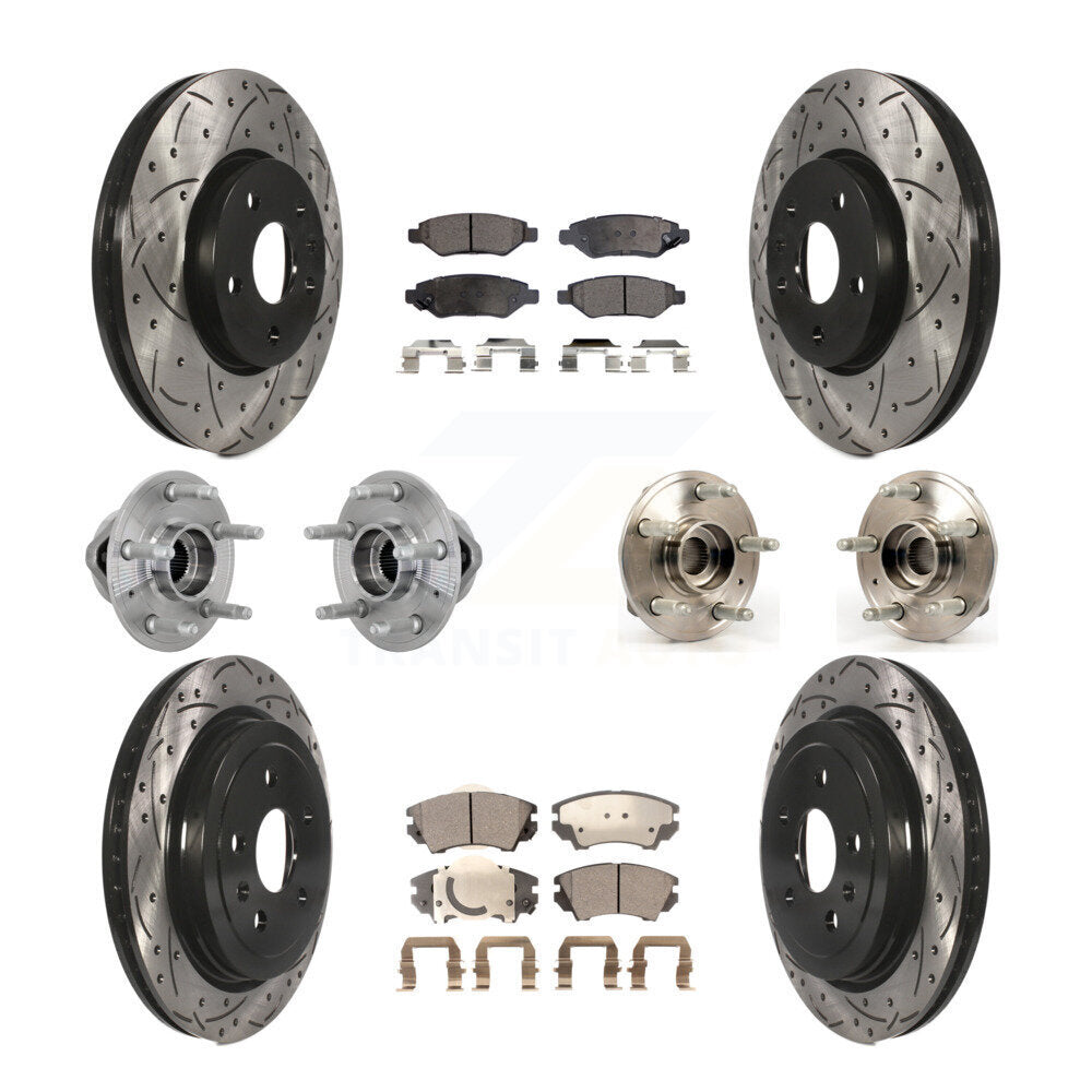 Front Rear Hub Bearings Coated Disc Brake Rotors And Pads Kit (10Pc) For Chevrolet Camaro KBB-132872