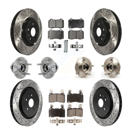 Front Rear Hub Bearings Coated Disc Brake Rotors And Pads Kit (10Pc) For Chevrolet Camaro KBB-132873