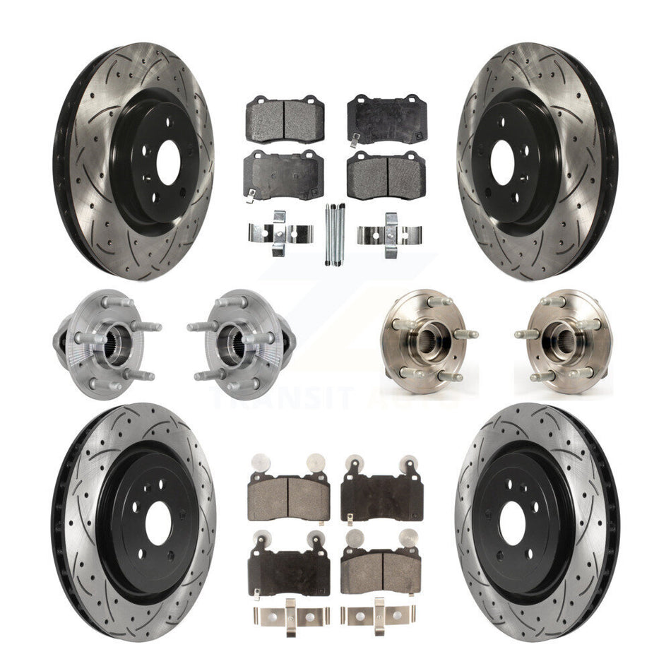 Front Rear Hub Bearings Coated Disc Brake Rotors And Pads Kit (10Pc) For Chevrolet Camaro KBB-132873