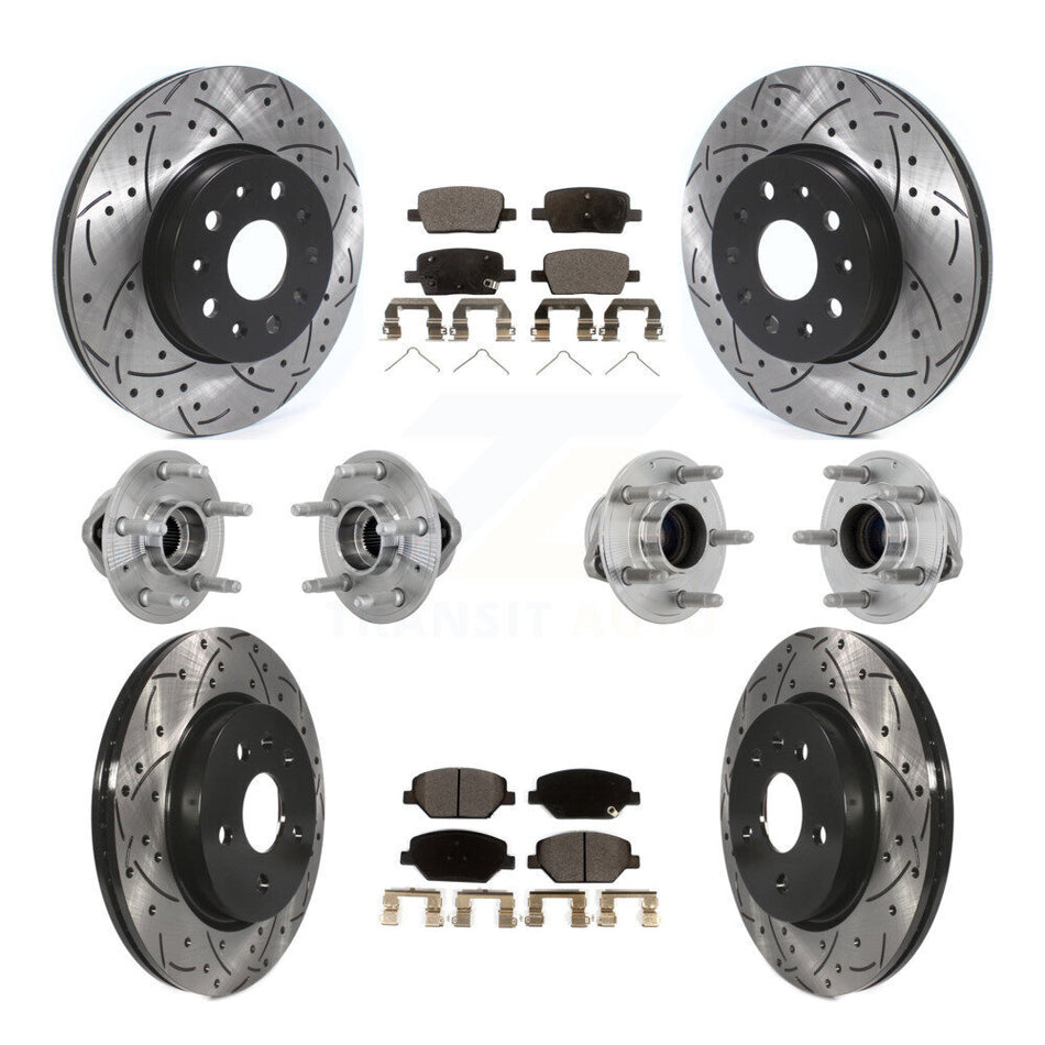 Front Rear Hub Bearings Coated Disc Brake Rotors And Pads Kit (10Pc) For Chevrolet Camaro KBB-132879