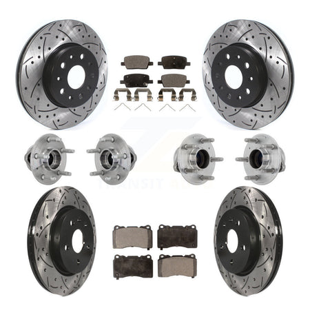 Front Rear Hub Bearing Coat Brake Rotor Pads Kit (10Pc) For Chevrolet Camaro Cadillac CT6 KBB-132880