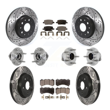 Front Rear Hub Bearing Coated Disc Brake Rotor Pads Kit (10Pc) For Chevrolet Camaro LT LS KBB-132883