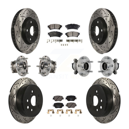 Front Rear Hub Bearing Coat Brake Rotor Pad Kit (10Pc) For 2014 Lexus IS250 Base with RWD KBB-132890