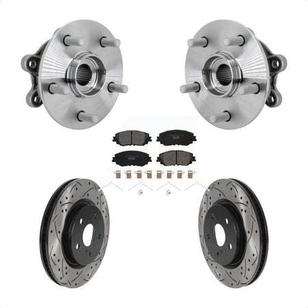 Front Hub Bearing Assembly Coated Drilled Slotted Brake Rotor And Pad Kit For Toyota RAV4 KBB-132900