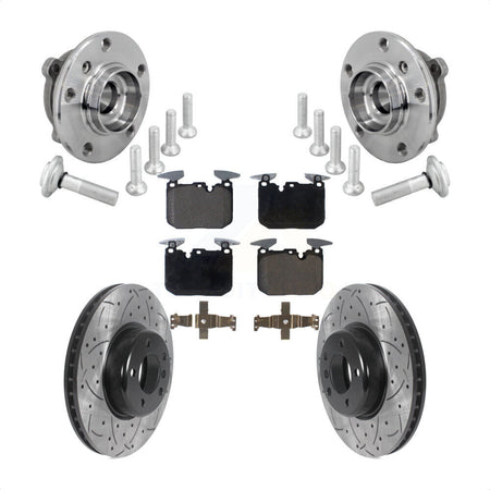 Front Hub Bearing Drill Slot Brake Rotor Pad Kit For BMW 330i xDrive 440i Gran Coupe 320i KBB-132906