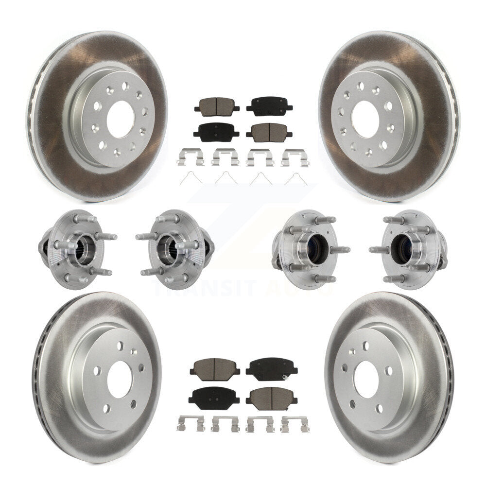 Front Rear Hub Bearings Coated Disc Brake Rotors And Pads Kit (10Pc) For Chevrolet Camaro KBB-132935