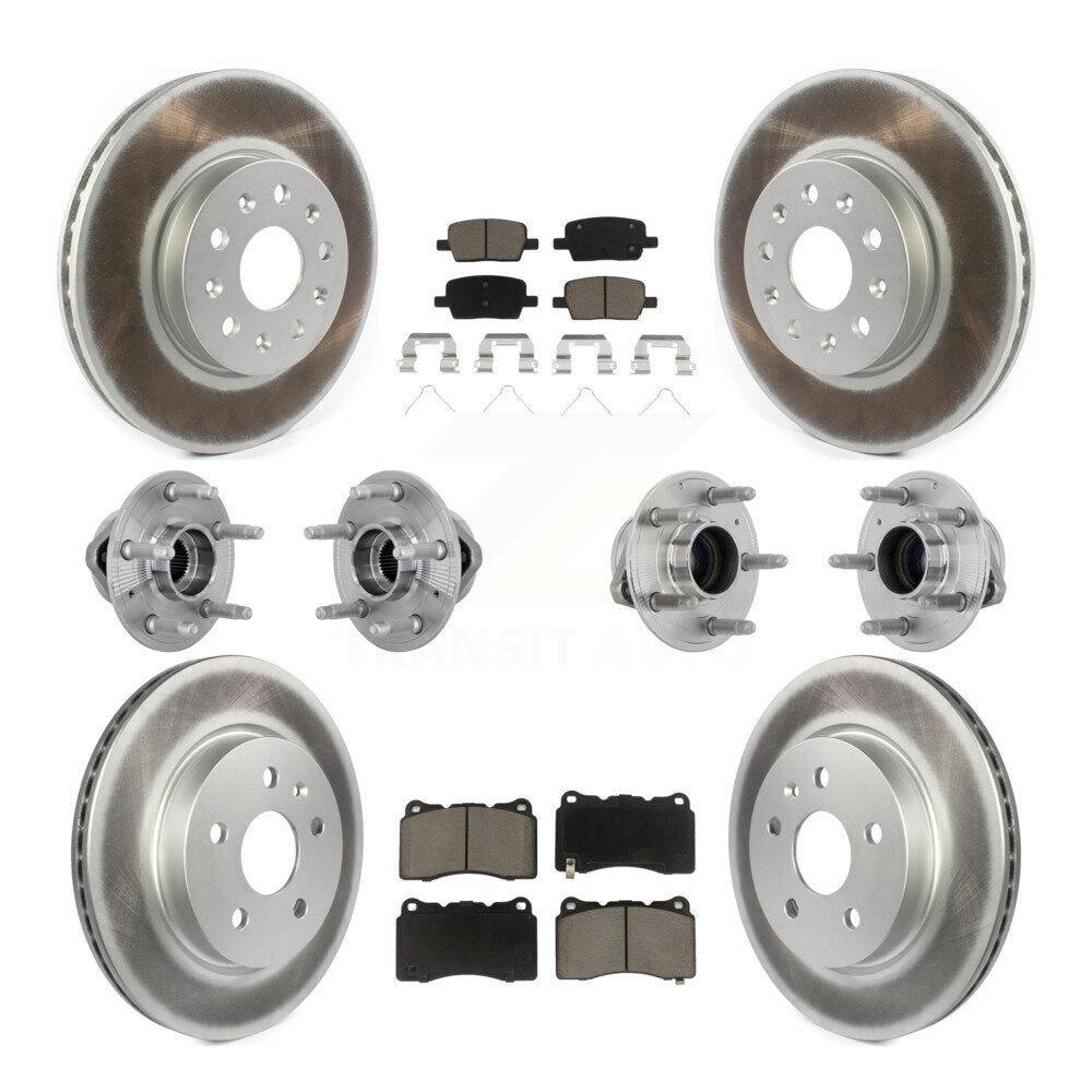Front Rear Hub Bearing Coat Brake Rotor Pads Kit (10Pc) For Chevrolet Camaro Cadillac CT6 KBB-132936