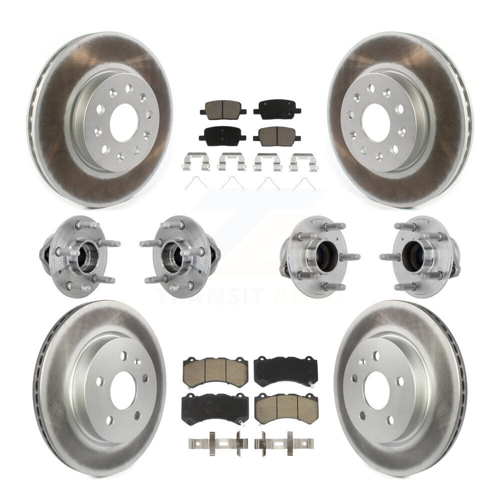 Front Rear Hub Bearing Coated Disc Brake Rotor Pads Kit (10Pc) For Chevrolet Camaro LT LS KBB-132937