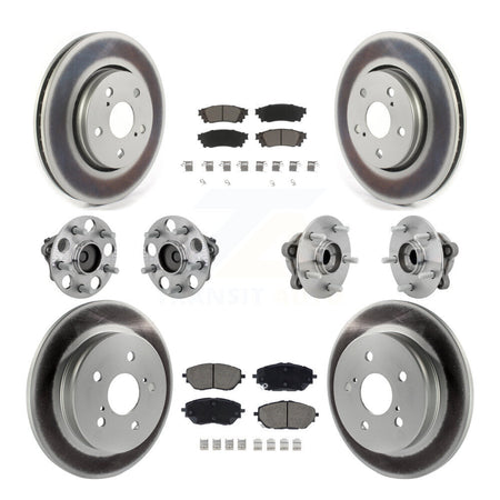 Front Rear Hub Bearing Coated Disc Brake Rotor And Ceramic Pad Kit (10Pc) For Toyota C-HR KBB-132938