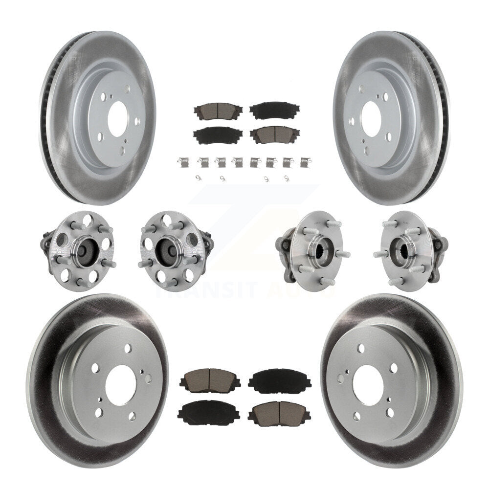 Front Rear Hub Bearing Coated Disc Brake Rotor And Ceramic Pad Kit (10Pc) For Toyota C-HR KBB-132940