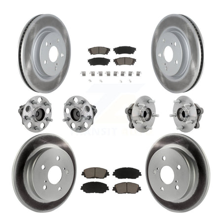Front Rear Hub Bearing Coated Disc Brake Rotor And Ceramic Pad Kit (10Pc) For Toyota C-HR KBB-132940
