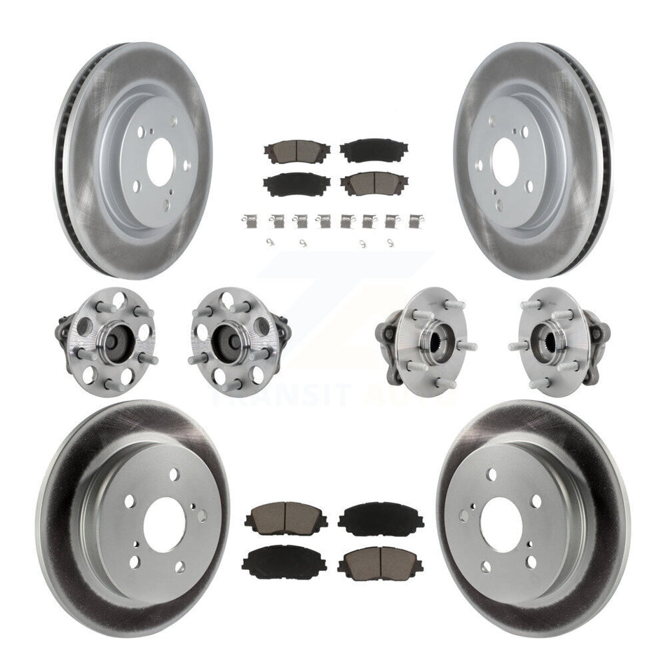 Front Rear Hub Bearing Coated Disc Brake Rotor And Ceramic Pad Kit (10Pc) For Toyota C-HR KBB-132940