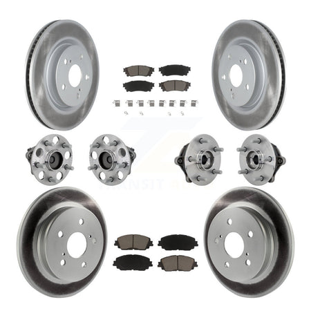 Front Rear Hub Bearing Coated Disc Brake Rotor And Ceramic Pad Kit (10Pc) For Toyota RAV4 KBB-132942