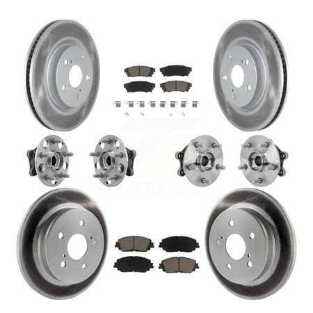 Front Rear Hub Bearing Coated Disc Brake Rotor And Ceramic Pad Kit (10Pc) For Toyota RAV4 KBB-132944