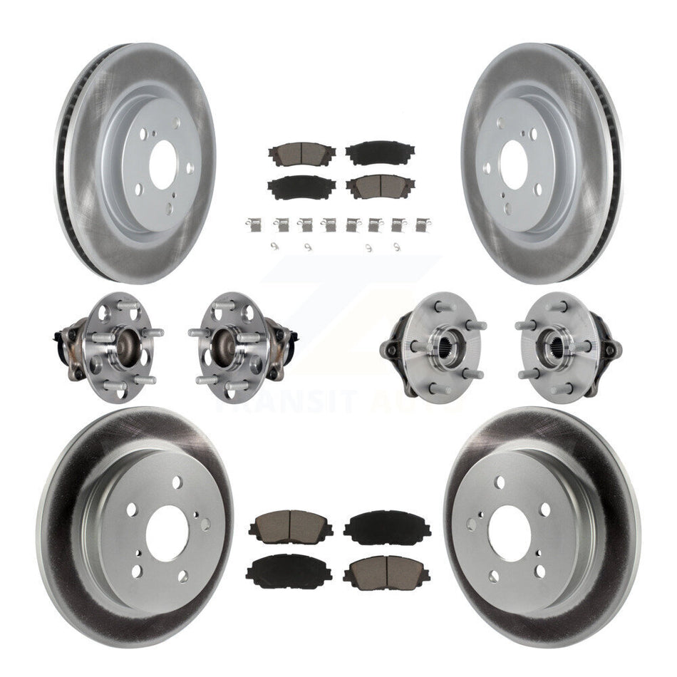 Front Rear Hub Bearing Coated Disc Brake Rotor And Ceramic Pad Kit (10Pc) For Toyota RAV4 KBB-132945