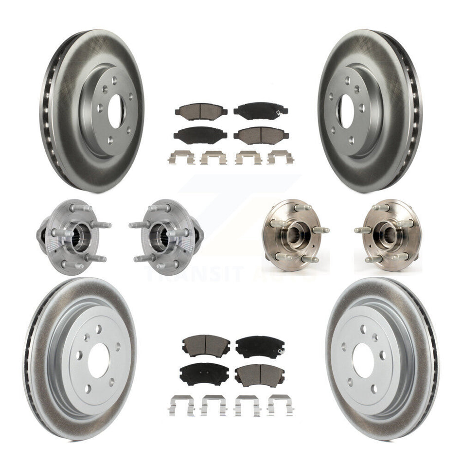 Front Rear Hub Bearings Coated Disc Brake Rotors And Pads Kit (10Pc) For Chevrolet Camaro KBB-132954