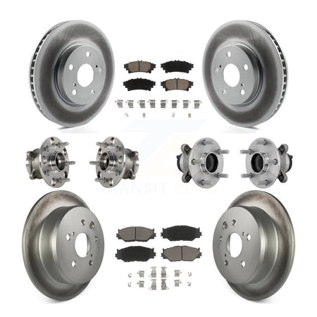 Front Rear Hub Bearing Coated Brake Rotor & Pads Kit (10Pc) For Lexus IS250 Base with RWD KBB-132963