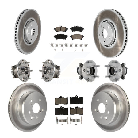 Front Rear Hub Bearing Coated Brake Rotor And Pad Kit (10Pc) For Lexus IS350 IS300 IS200t KBB-132967