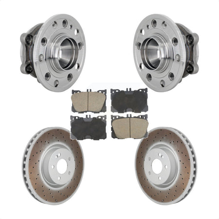 Front Hub Bearing Coated Brake Rotor Pad Kit For Mercedes-Benz E450 E400 E300 E350 CLS450 KBB-132972