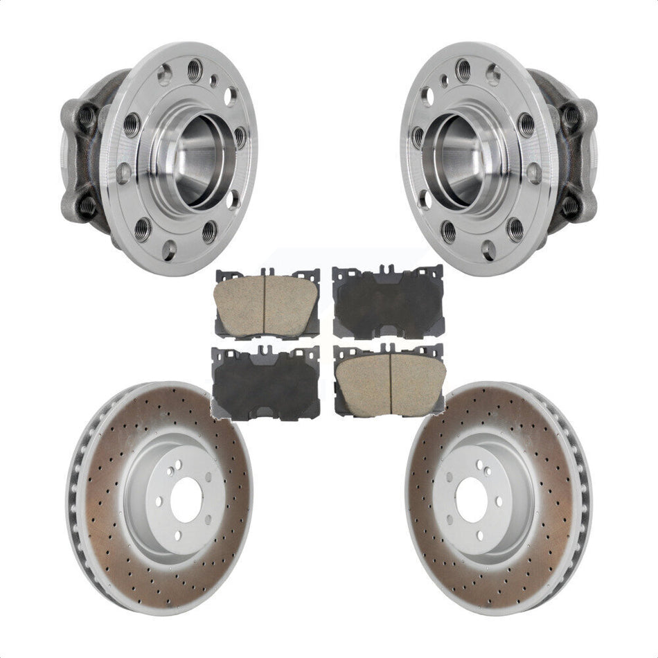 Front Hub Bearing Coated Brake Rotor Pad Kit For Mercedes-Benz E450 E400 E300 E350 CLS450 KBB-132972