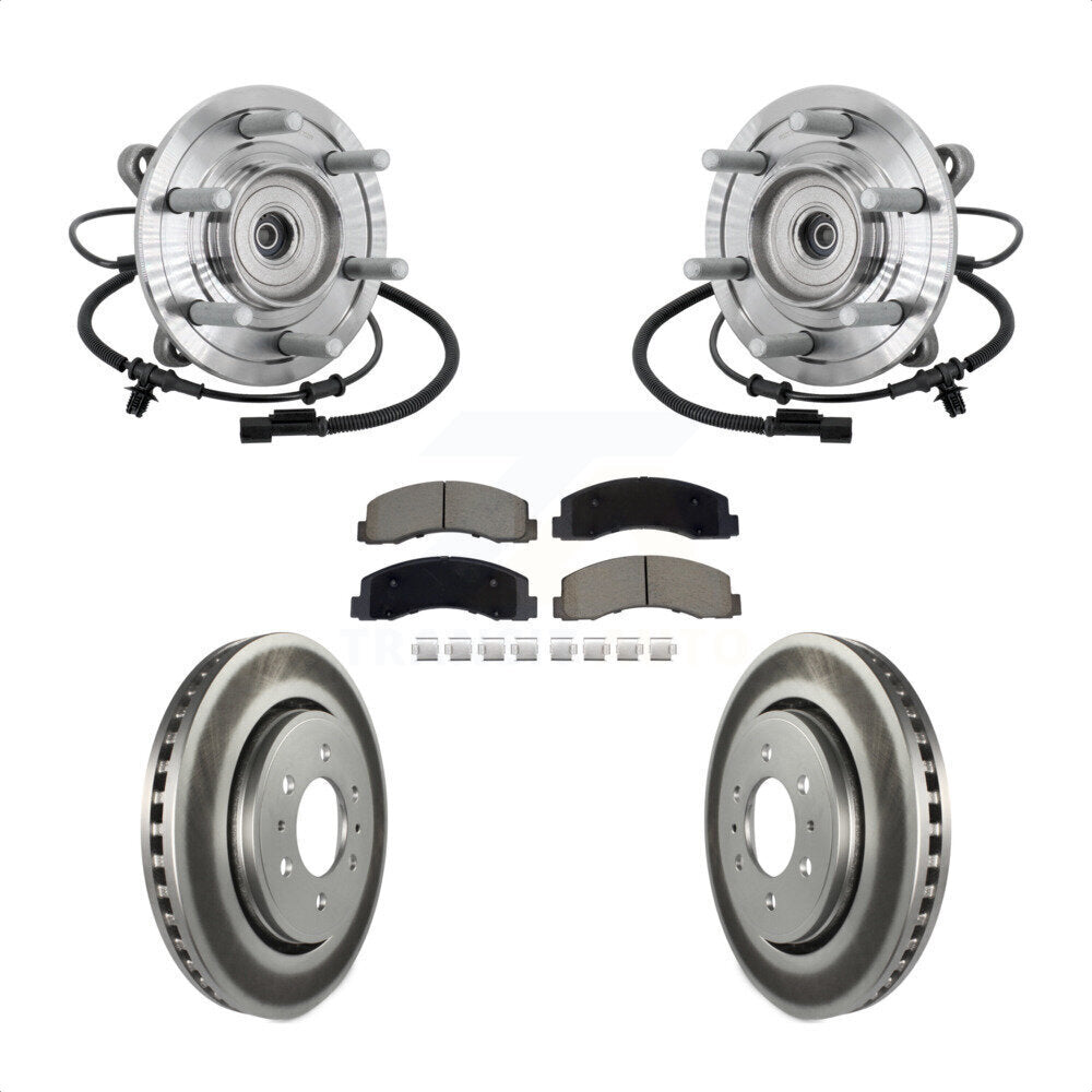 Front Hub Bearing Assembly Coated Brake Rotor And Pad Kit For 2018-2020 Ford F-150 Raptor KBB-132978