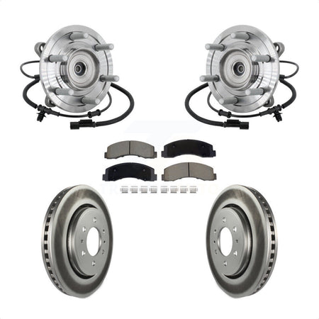Front Hub Bearing Assembly Coated Brake Rotor And Pad Kit For 2018-2020 Ford F-150 Raptor KBB-132978