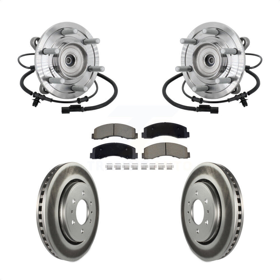 Front Hub Bearing Assembly Coated Brake Rotor And Pad Kit For 2018-2020 Ford F-150 Raptor KBB-132978