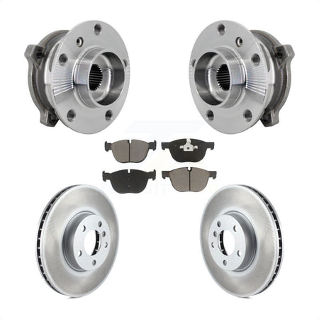 Front Hub Bearing Assembly Coated Brake Rotor And Pad Kit For BMW X5 X6 M12 x 1.25 Thread KBB-132979