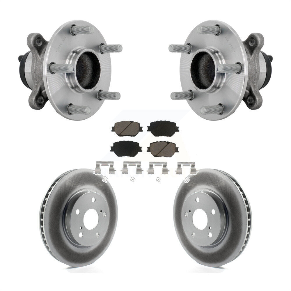 Front Hub Bearing Coated Brake Rotor Pad Kit For 2014 Lexus IS250 Without F Sport Package KBB-132988