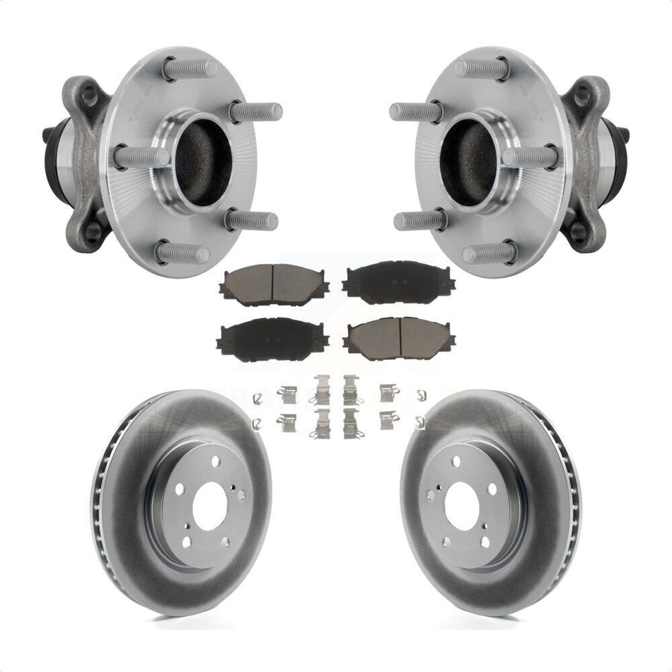 Front Hub Bearing Coat Brake Rotor Pad Kit For 2014-2015 Lexus IS250 With F Sport Package KBB-132989