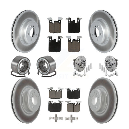 Front Rear Hub Bearing Coated Disc Brake Rotor & Pad Shoe Kit (10Pc) For BMW M240i xDrive KBB-133017