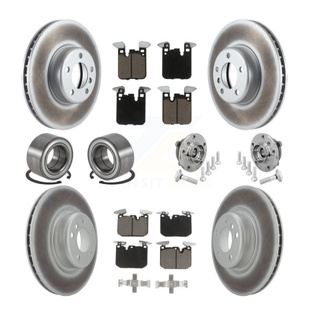 Front Rear Hub Bearing Coated Disc Brake Rotor & Pad Shoe Kit (10Pc) For BMW M240i xDrive KBB-133027