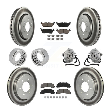 Front Rear Hub Bearing Coat Brake Rotor Pads Shoe Kit (10Pc) For 2015-2017 Ford F-150 RWD KBB-133033