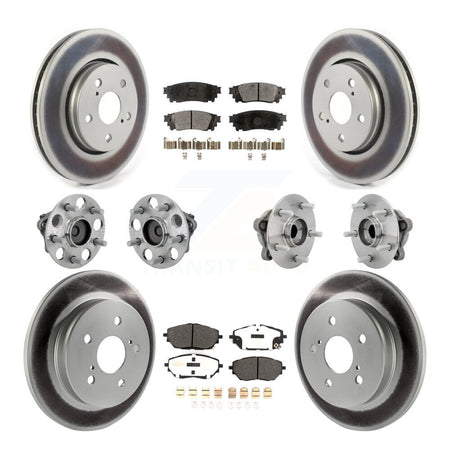 Front Rear Hub Bearings Coated Disc Brake Rotors And Pads Kit (10Pc) For Toyota C-HR KBB-133041
