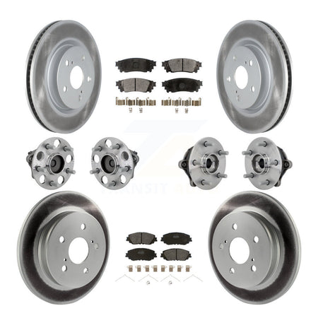 Front Rear Hub Bearings Coated Disc Brake Rotors And Pads Kit (10Pc) For Toyota RAV4 KBB-133043