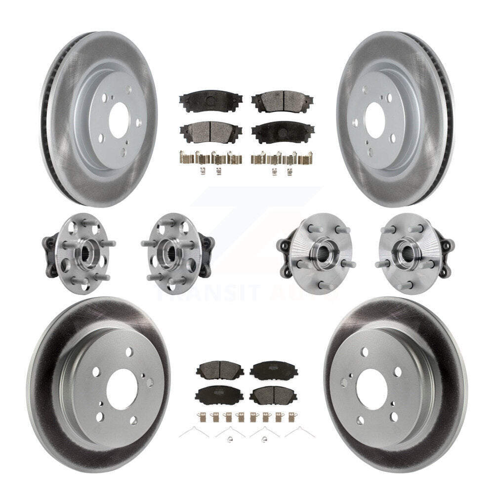 Front Rear Hub Bearings Coated Disc Brake Rotors And Pads Kit (10Pc) For Toyota RAV4 KBB-133045