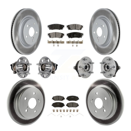 Front Rear Hub Bearings Coated Disc Brake Rotors And Pads Kit (10Pc) For Toyota RAV4 KBB-133046