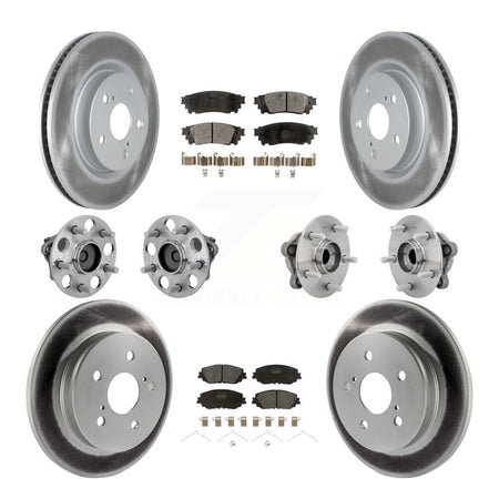 Front Rear Hub Bearings Coated Disc Brake Rotors And Pads Kit (10Pc) For Toyota C-HR KBB-133049