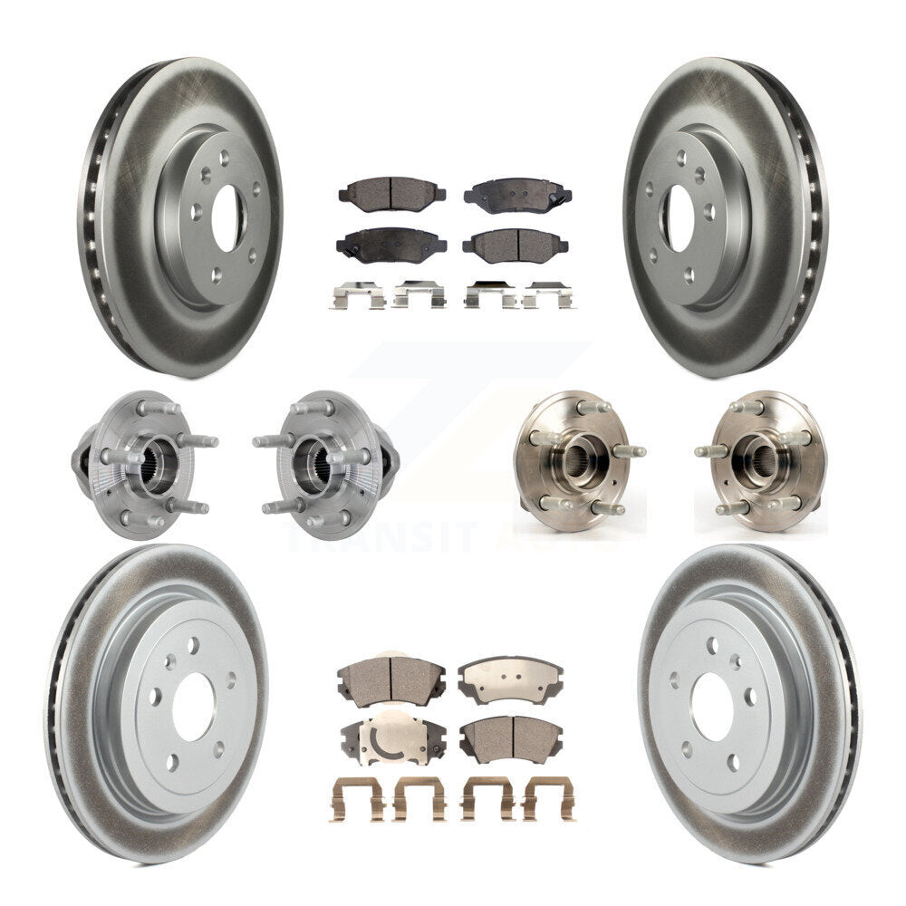 Front Rear Hub Bearings Coated Disc Brake Rotors And Pads Kit (10Pc) For Chevrolet Camaro KBB-133057