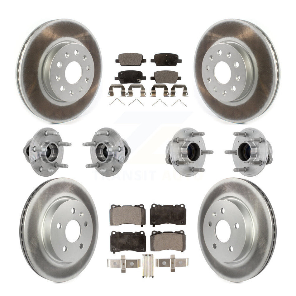 Front Rear Hub Bearing Coat Brake Rotor Pads Kit (10Pc) For Chevrolet Camaro Cadillac CT6 KBB-133072