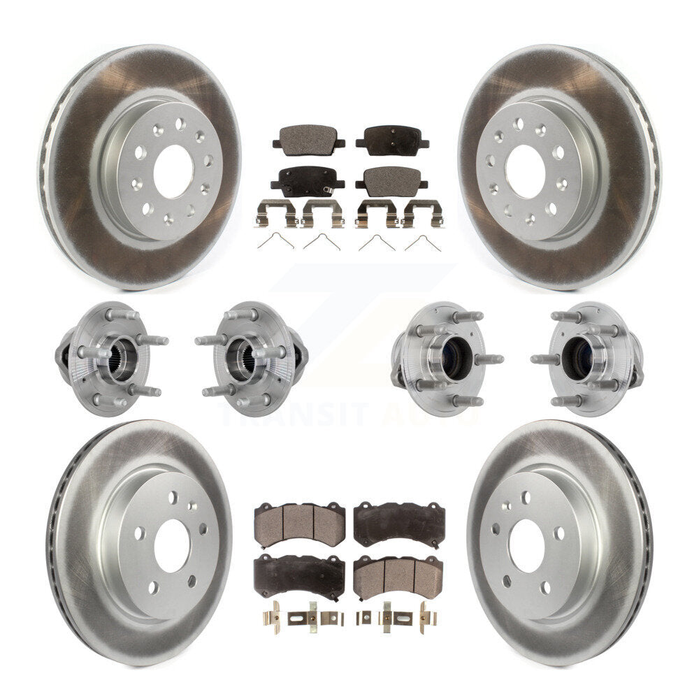Front Rear Hub Bearing Coated Disc Brake Rotor Pads Kit (10Pc) For Chevrolet Camaro LT LS KBB-133075