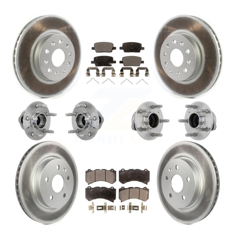Front Rear Hub Bearing Coated Disc Brake Rotor Pads Kit (10Pc) For Chevrolet Camaro LT LS KBB-133075