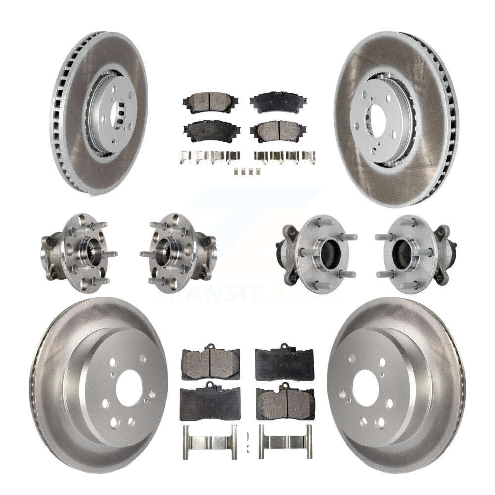 Front Rear Hub Bearing Coated Brake Rotor And Pad Kit (10Pc) For Lexus IS350 IS300 IS200t KBB-133081