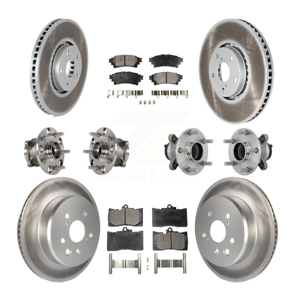Front Rear Hub Bearing Coated Brake Rotor And Pad Kit (10Pc) For Lexus IS350 IS300 IS200t KBB-133081